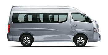 Sideview of silver Nissan NV350