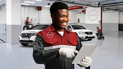 Nissan Aftersales technician in aftersales centre 